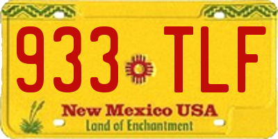 NM license plate 933TLF