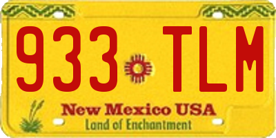 NM license plate 933TLM