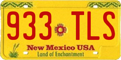 NM license plate 933TLS