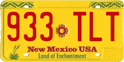 NM license plate 933TLT