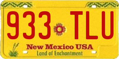 NM license plate 933TLU