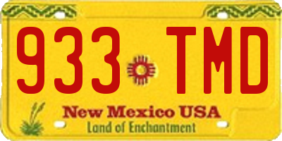 NM license plate 933TMD