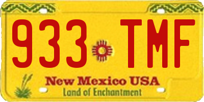 NM license plate 933TMF