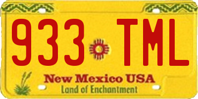 NM license plate 933TML