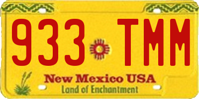 NM license plate 933TMM