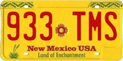 NM license plate 933TMS