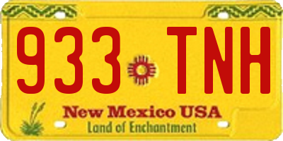 NM license plate 933TNH