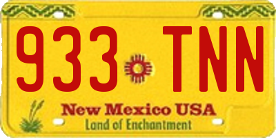 NM license plate 933TNN