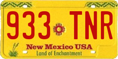 NM license plate 933TNR