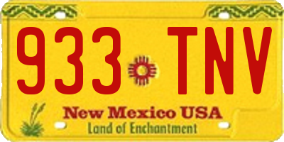 NM license plate 933TNV
