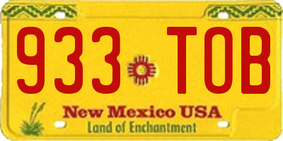NM license plate 933TOB