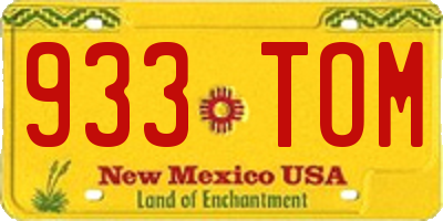 NM license plate 933TOM