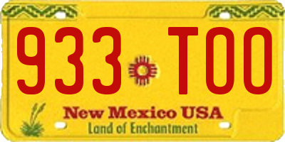 NM license plate 933TOO