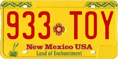 NM license plate 933TOY