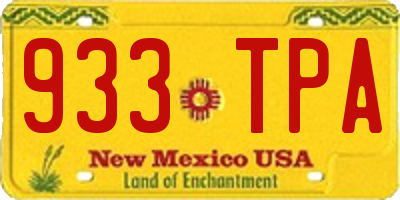 NM license plate 933TPA