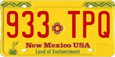 NM license plate 933TPQ