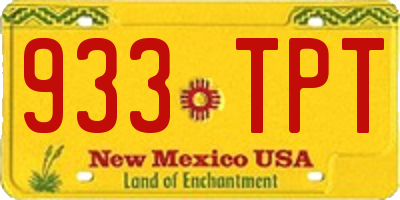 NM license plate 933TPT