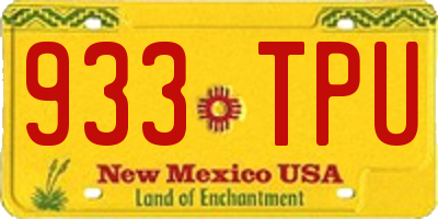 NM license plate 933TPU
