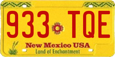 NM license plate 933TQE