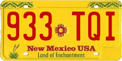 NM license plate 933TQI
