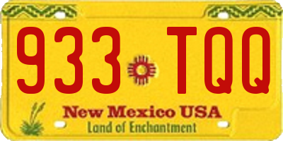 NM license plate 933TQQ