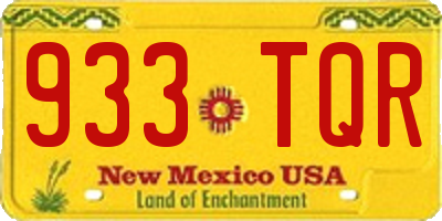 NM license plate 933TQR