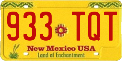 NM license plate 933TQT