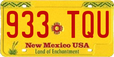 NM license plate 933TQU
