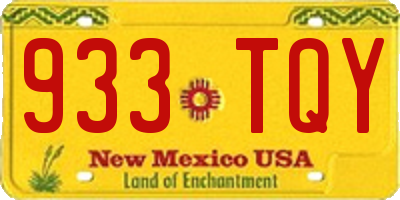 NM license plate 933TQY