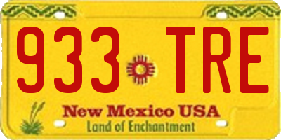 NM license plate 933TRE
