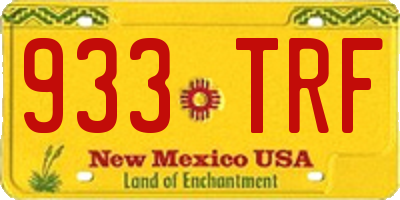 NM license plate 933TRF