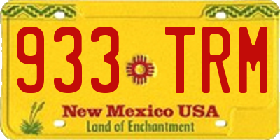 NM license plate 933TRM