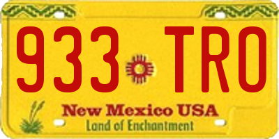 NM license plate 933TRO