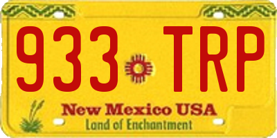 NM license plate 933TRP