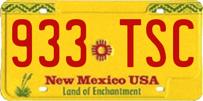 NM license plate 933TSC
