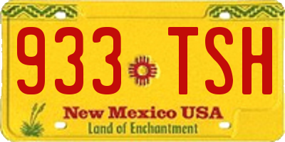 NM license plate 933TSH