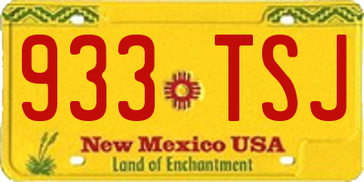 NM license plate 933TSJ