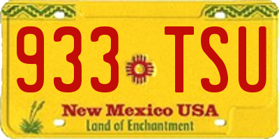 NM license plate 933TSU