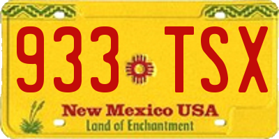 NM license plate 933TSX