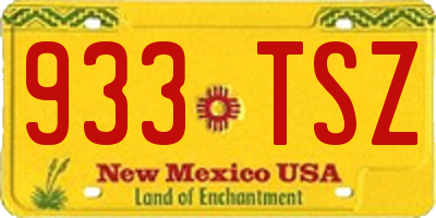 NM license plate 933TSZ