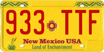 NM license plate 933TTF