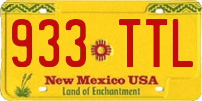 NM license plate 933TTL