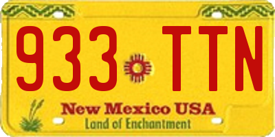 NM license plate 933TTN