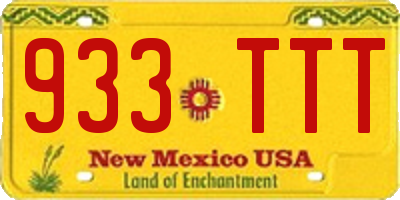 NM license plate 933TTT
