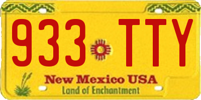 NM license plate 933TTY