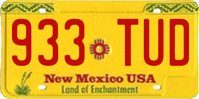 NM license plate 933TUD