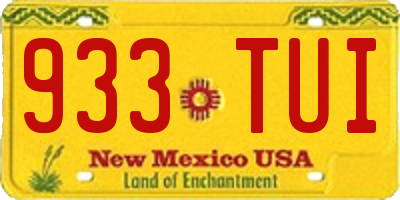 NM license plate 933TUI