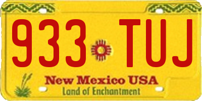 NM license plate 933TUJ