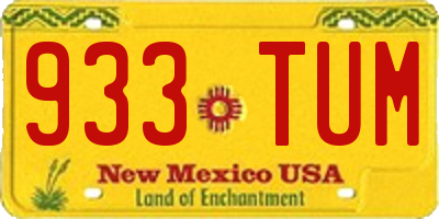 NM license plate 933TUM