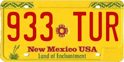 NM license plate 933TUR